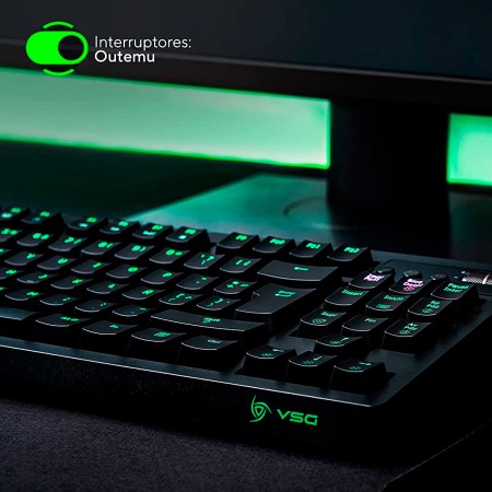 TECLADO PC VSG QUASAR NEGRO OUTEMU BLUE 80%