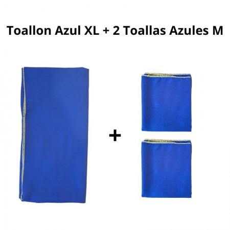 Una Toalla microfibra XL 1.30x0.70 + Dos Toallas microfibra M 0.25x.050