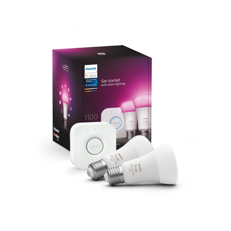 Starter Kit Philips HUE 2 lámparas RGB y Bridge Starter Kit Philips HUE 2 lámparas RGB y Bridge